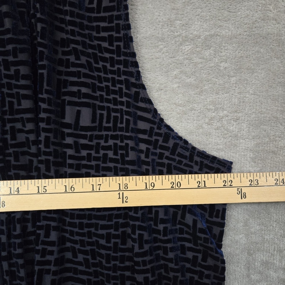 Susan‎ Graver Velvet Burnout Vest Womens 1X Blue Paisley Open Cardigan Capsule - Picture 7 of 8